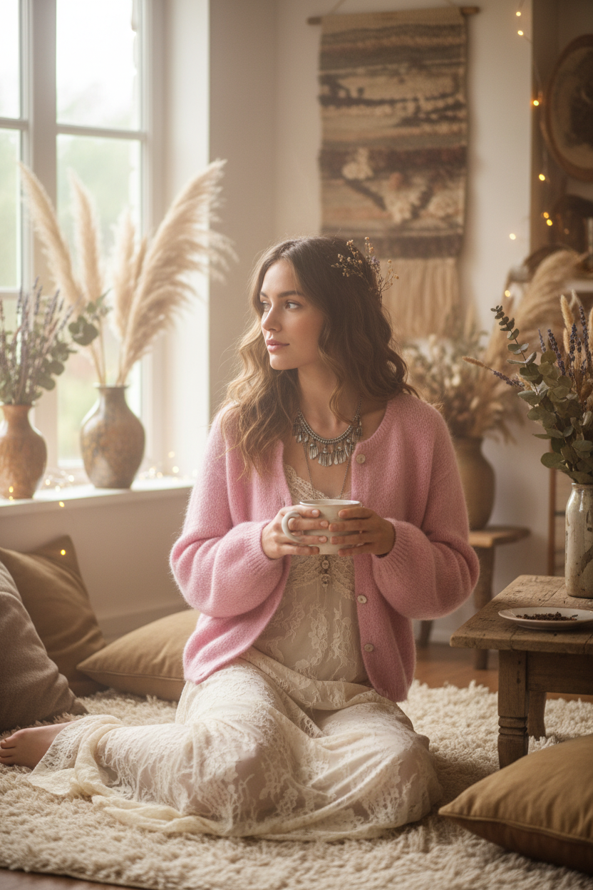 Cardigan en Mohair – Gilet Doux & Élégant
