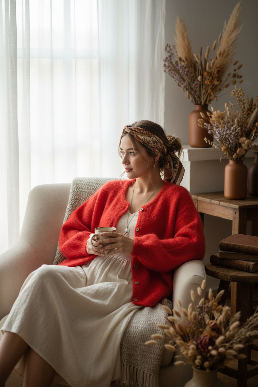 Cardigan en Mohair – Gilet Doux & Élégant